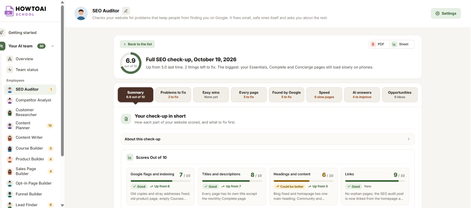 A full check-up open on its Summary tab